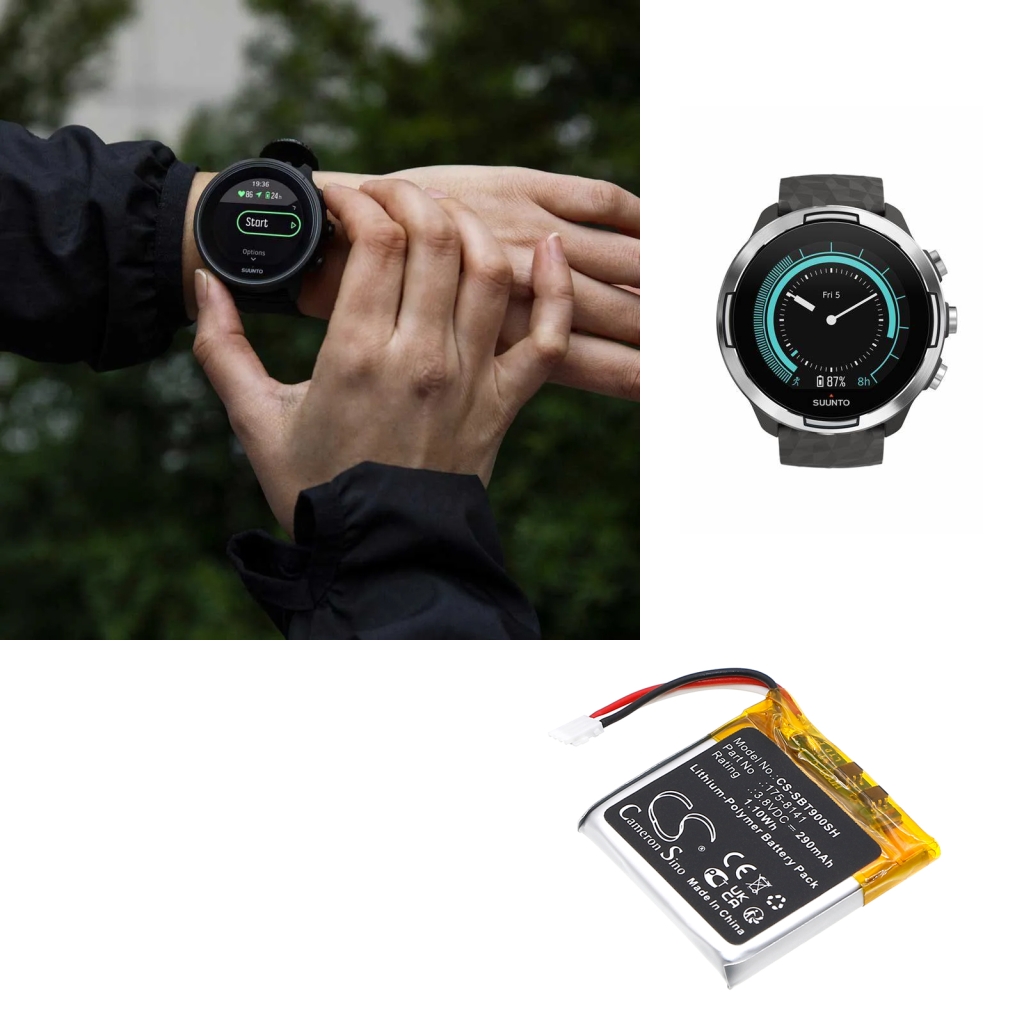 Yhteensopiva akun vaihto Suunto 100022539,175-8141