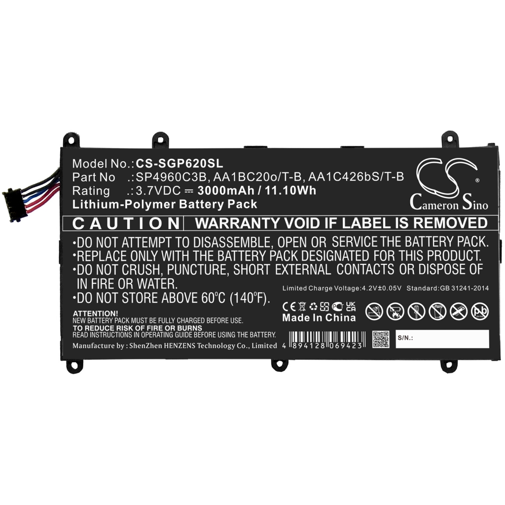 Tabletin akku Samsung GT-P6201 (CS-SGP620SL)
