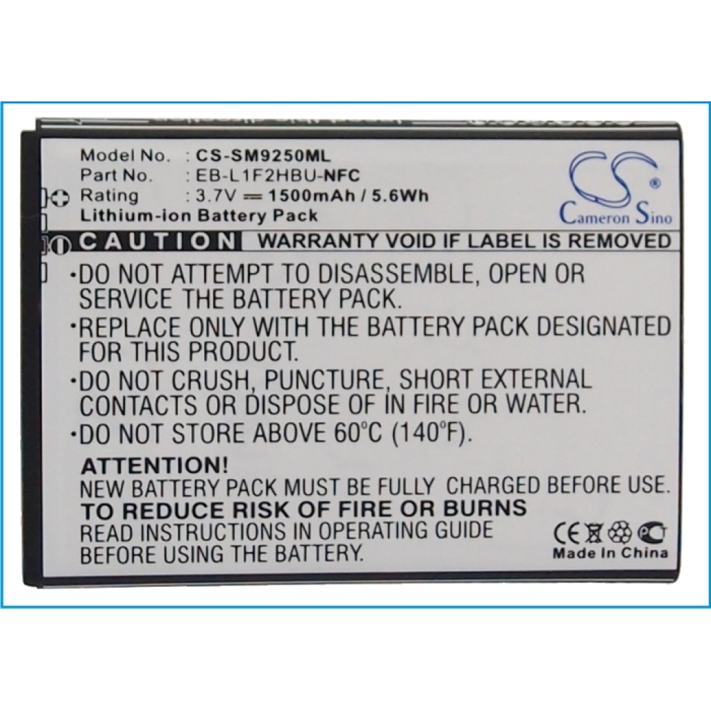 Akku yhteensopiva Samsung CS-SM9250ML