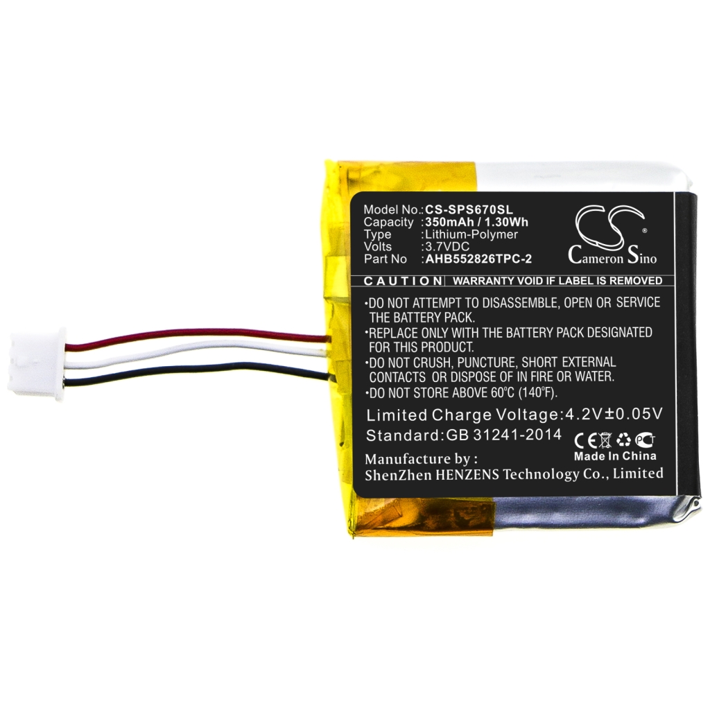 Yhteensopiva akun vaihto Sennheiser AHB552826TPC-2