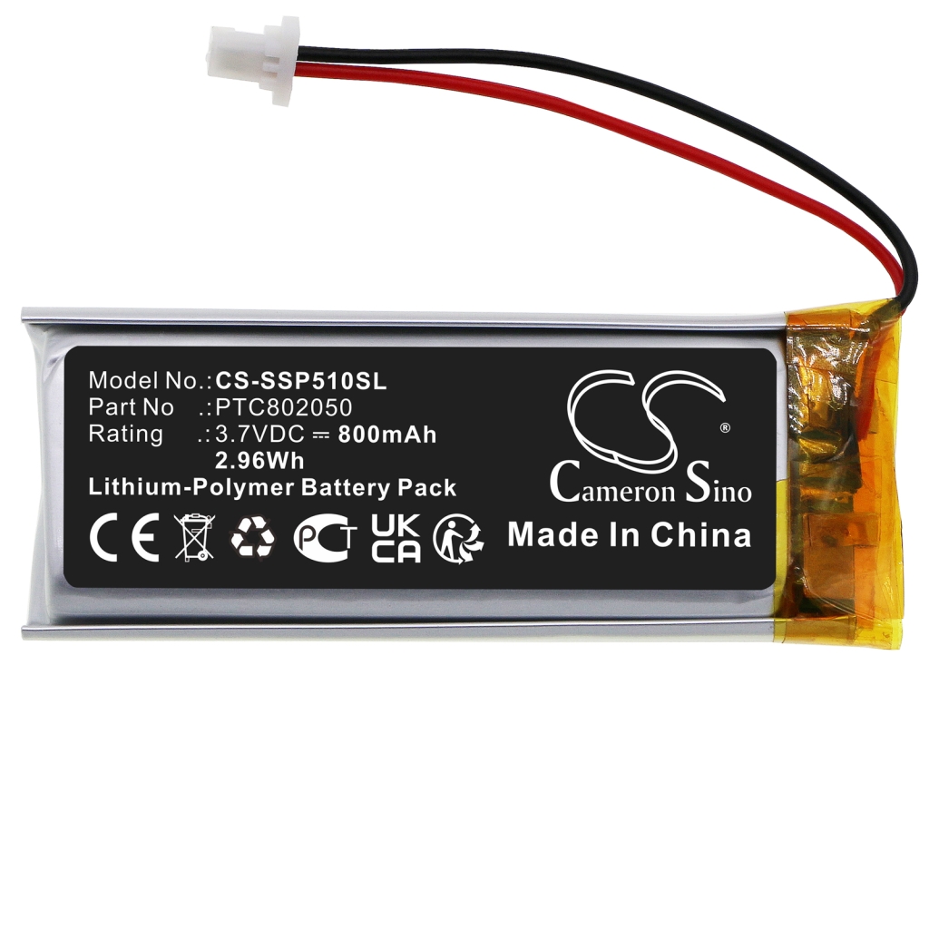 Yhteensopiva akun vaihto Sena PTC802050