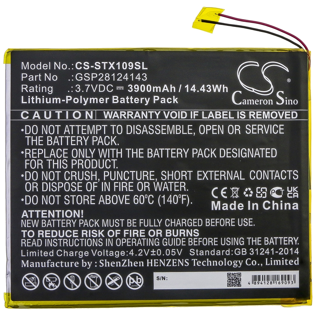 Akku yhteensopiva Smartab CS-STX109SL