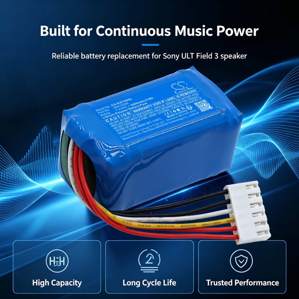 Akut yhteensopiva Sony ULT Field 3 Field 3 Wireless Speaker Bluetooth Field 5 CS-SUF300SL