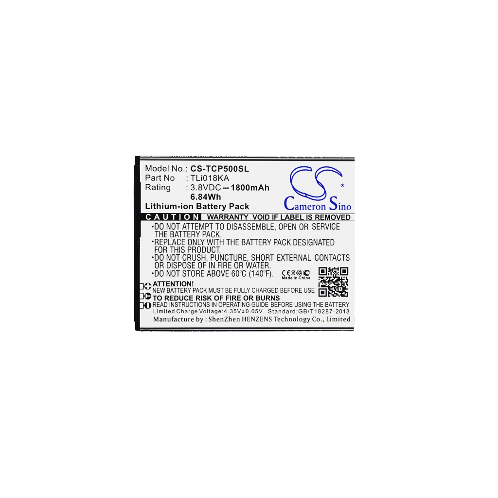 Akku yhteensopiva TCL CS-TCP500SL