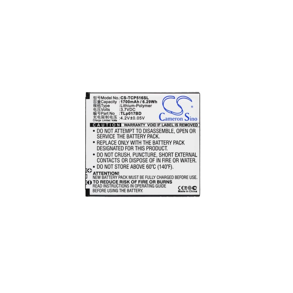 Akku yhteensopiva TCL CS-TCP516SL