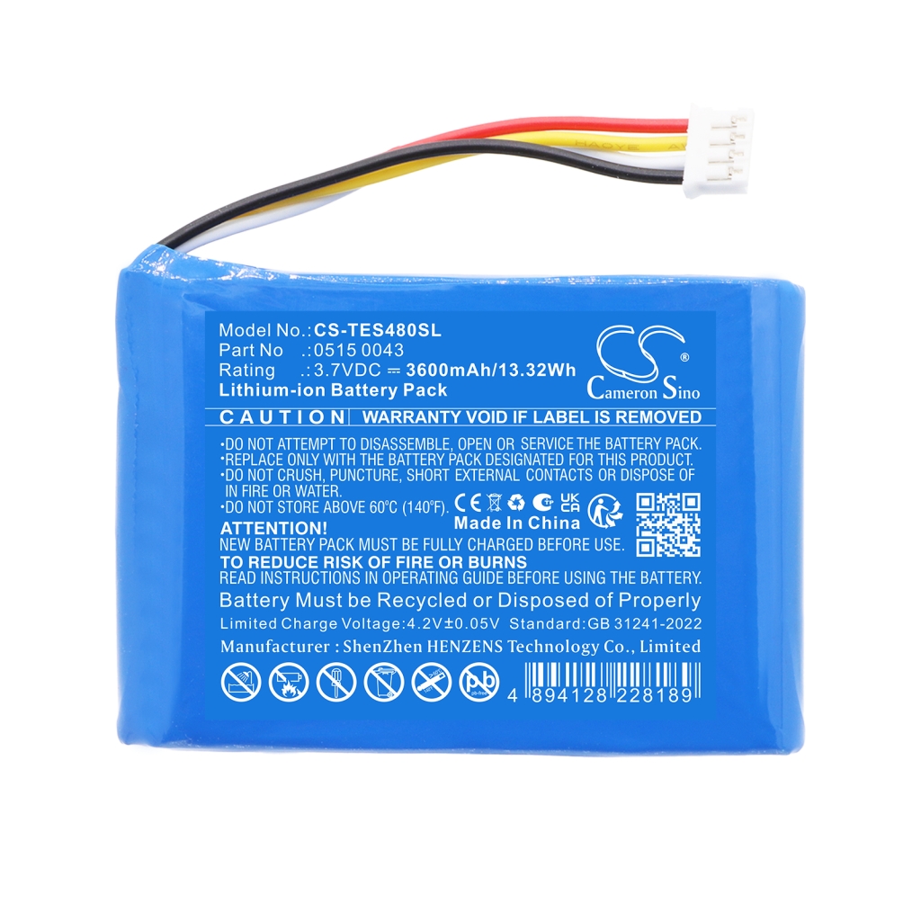 Battery compatible with Testo CS-TES480SL