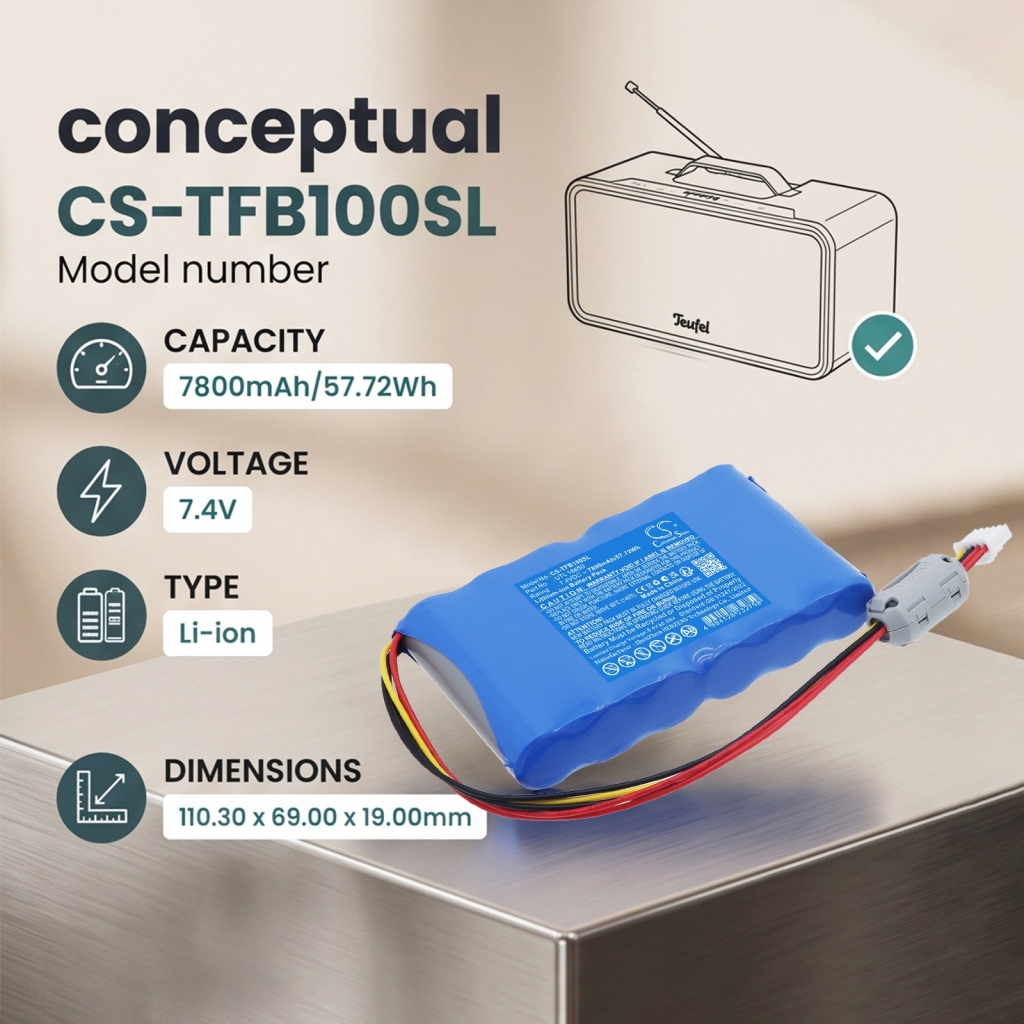 Akut yhteensopiva Teufel Boomster Boomster BT SPEAKER CS-TFB100SL