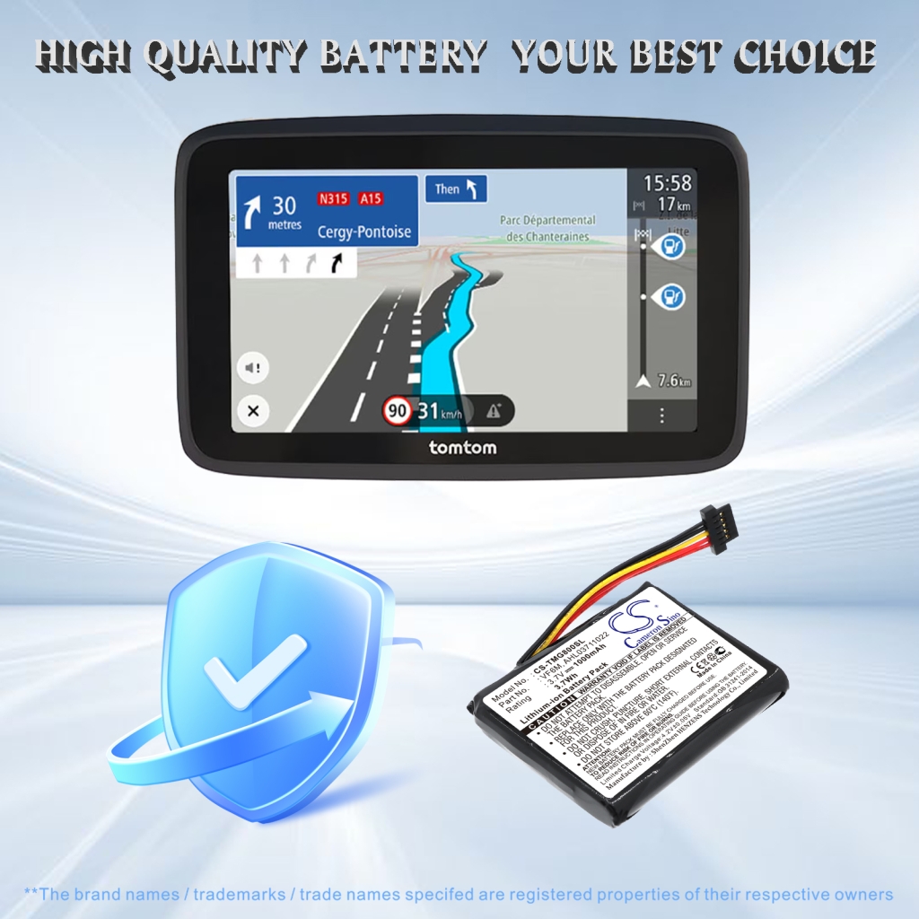 Battery Replaces TomTom VF6M
