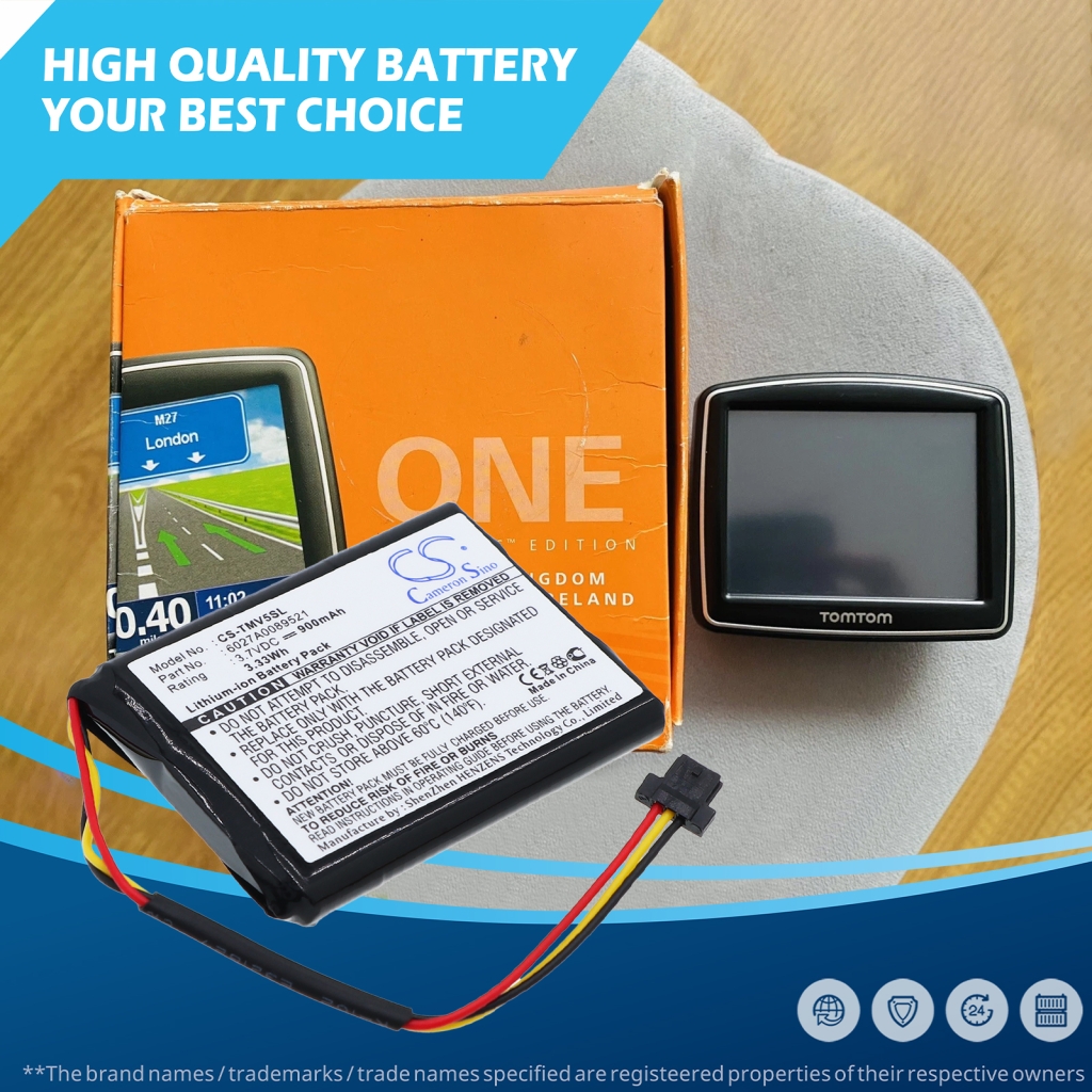 Akku yhteensopiva TomTom CS-TMV5SL