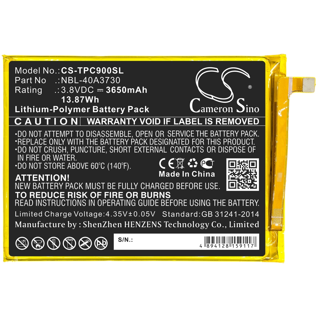 Yhteensopiva akun vaihto Neffos NBL-40A3730