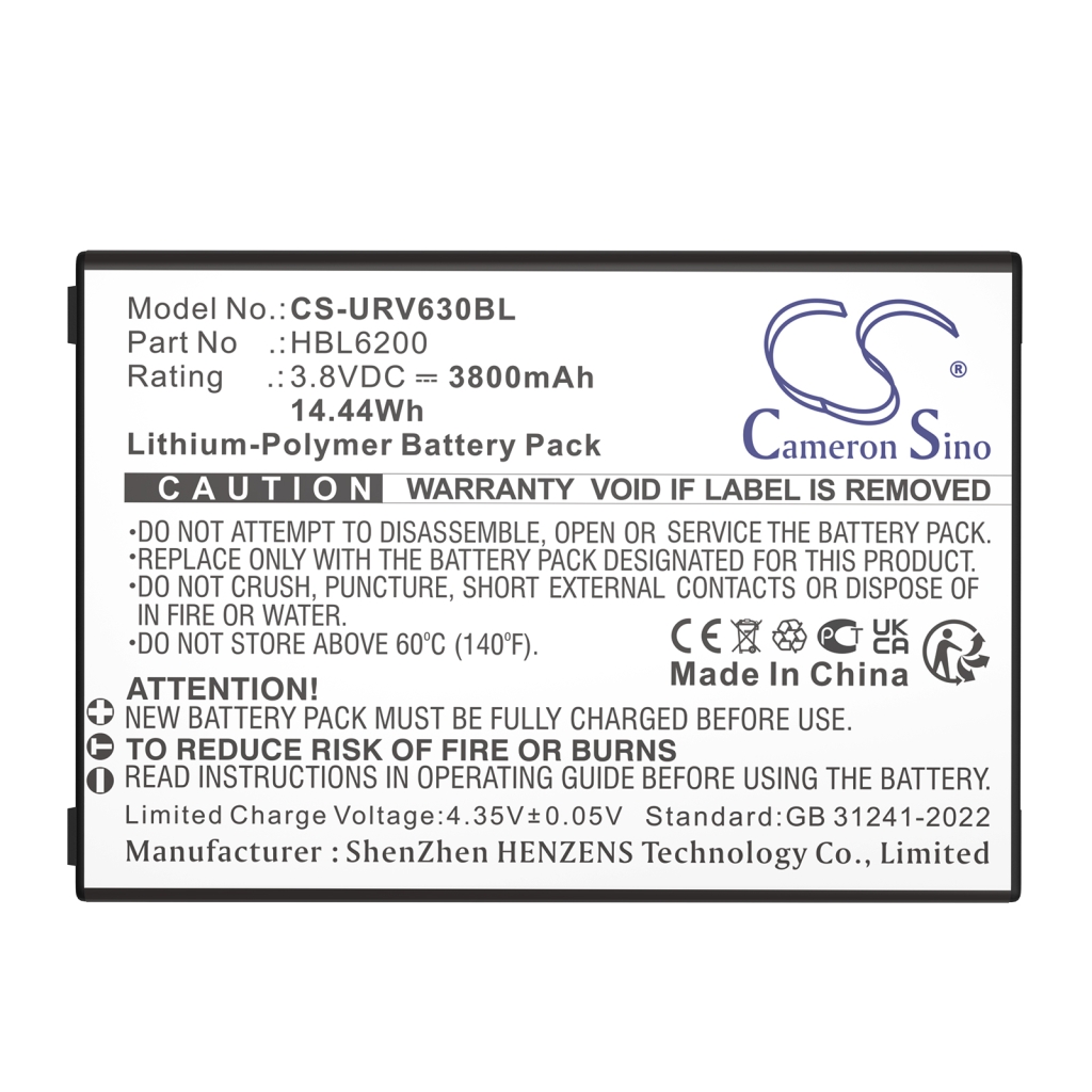 Viivakoodinlukijan akku Urovo CS-URV630BL