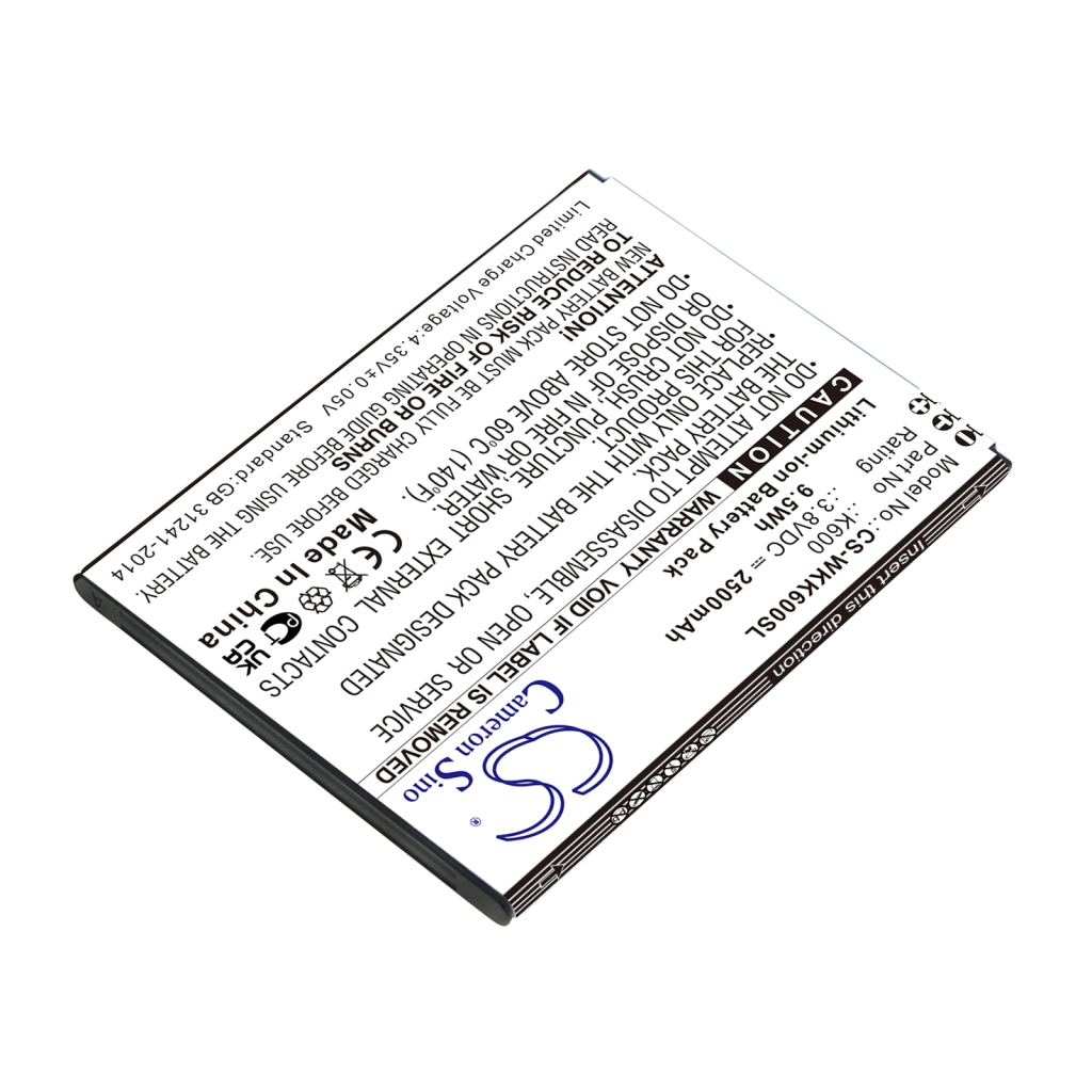 Yhteensopiva akun vaihto Wiko K600