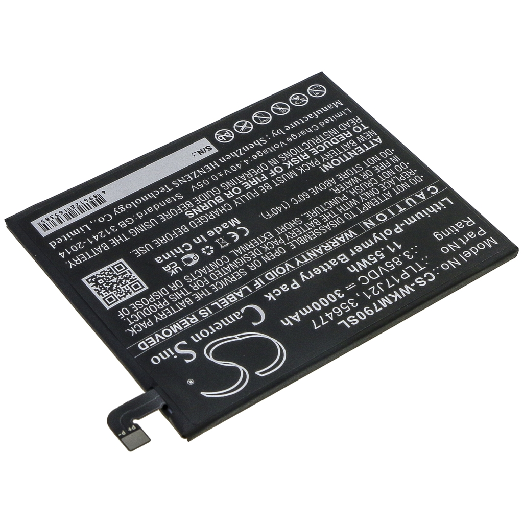 Yhteensopiva akun vaihto Wiko 356477,TLP17J21