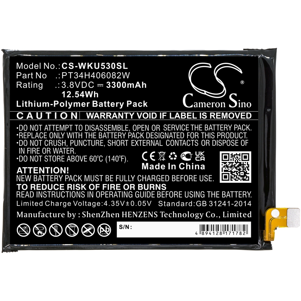 Yhteensopiva akun vaihto Wiko PT34H406082W