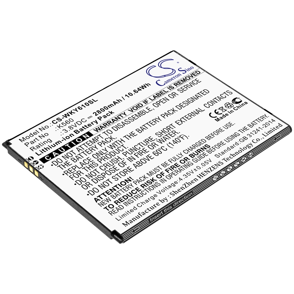 Yhteensopiva akun vaihto Wiko K560