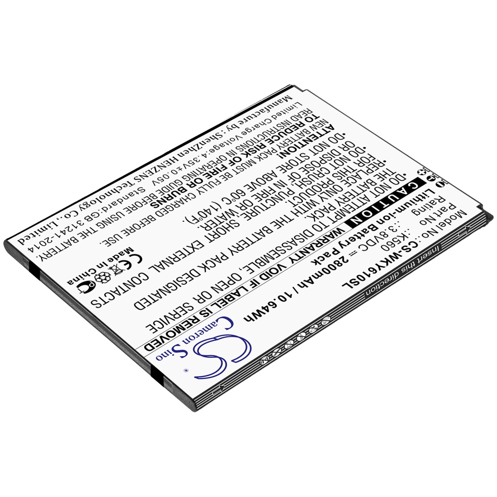Yhteensopiva akun vaihto Wiko K560