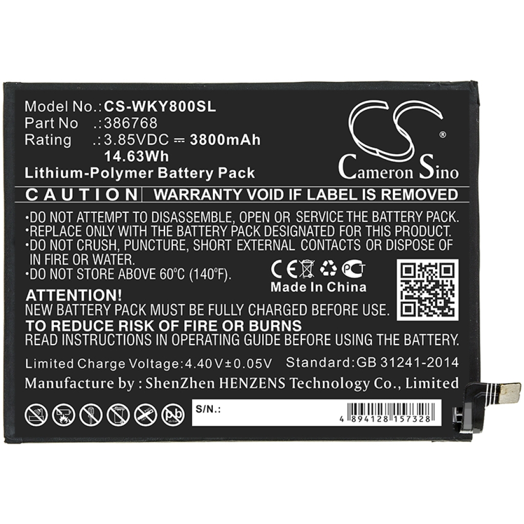 Yhteensopiva akun vaihto Wiko 386768