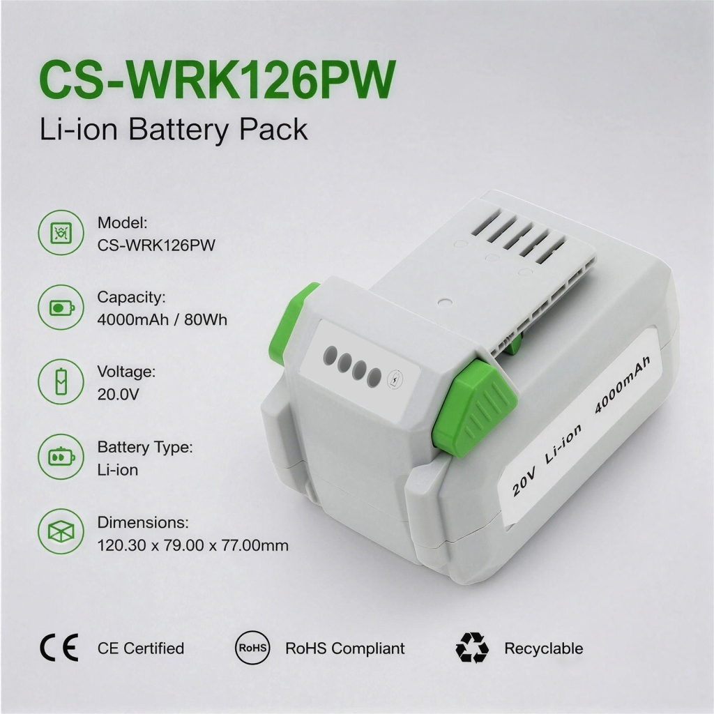 Battery compatible with Litheli Workpro CS-WRK126PW