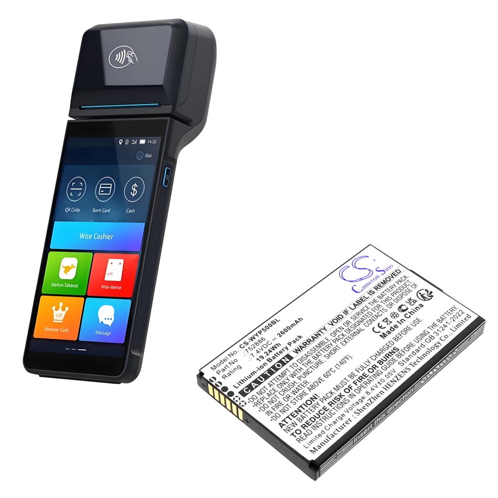 Maksupäätteen akku Wiseasy N6 (CS-WYP500BL)