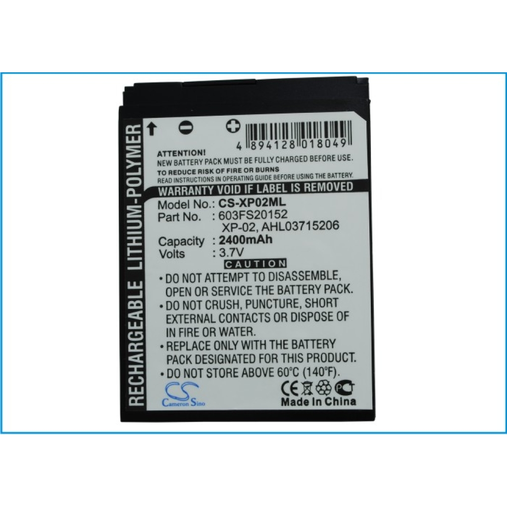Akku yhteensopiva O2 CS-XP02ML