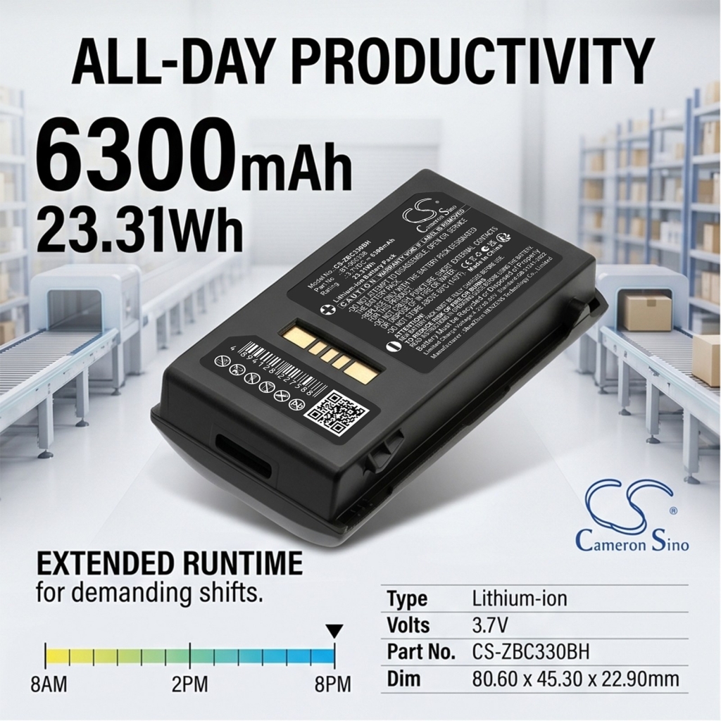 Akku yhteensopiva Zebra CS-ZBC330BH