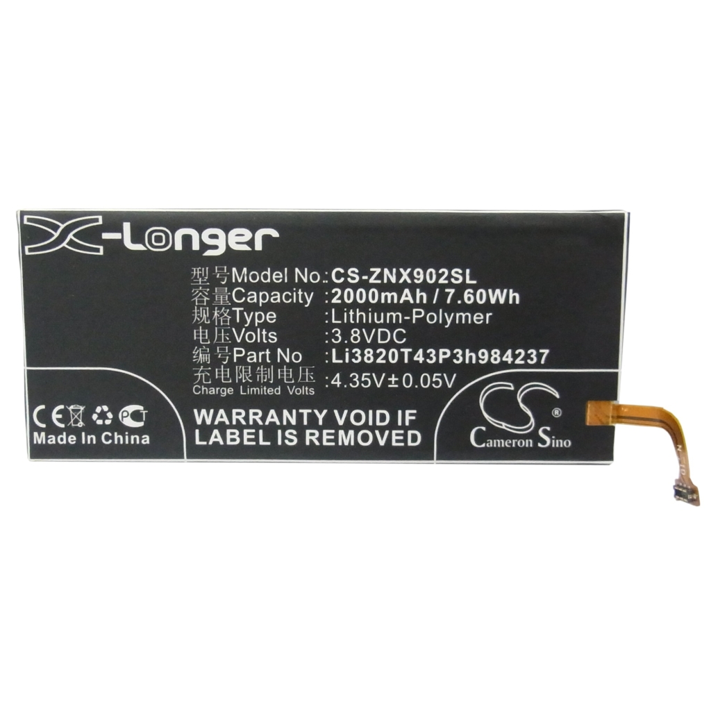Akku yhteensopiva ZTE CS-ZNX902SL