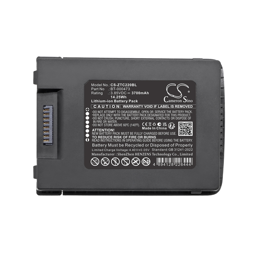 Akku yhteensopiva Zebra CS-ZTC220BL