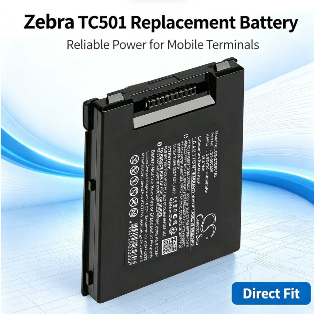 Akut yhteensopiva Zebra TC501 TC501 CS-ZTC501BL