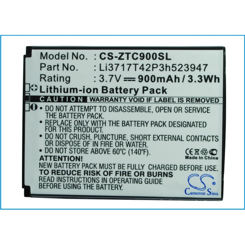 Akku yhteensopiva Telstra ZTE CS-ZTC900SL