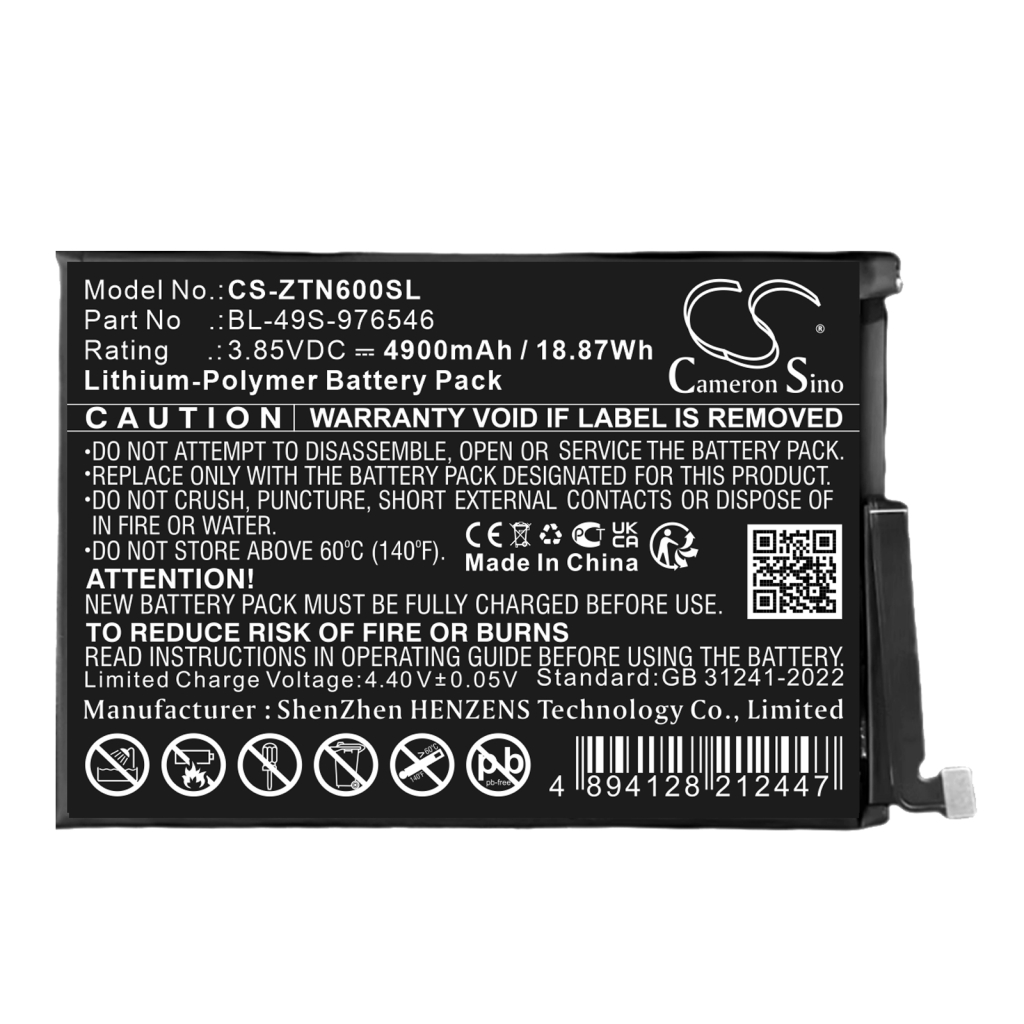 Matkapuhelimen akku ZTE CS-ZTN600SL