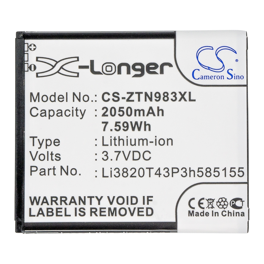 Akku yhteensopiva ZTE CS-ZTN983XL
