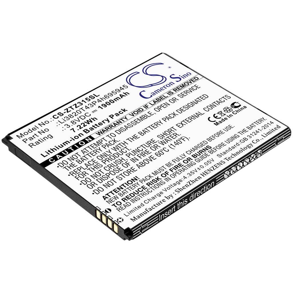 Yhteensopiva akun vaihto ZTE LI3820T43P4H695945