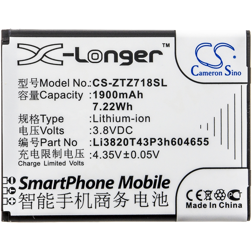 Yhteensopiva akun vaihto ZTE LI3820T43P3H604655